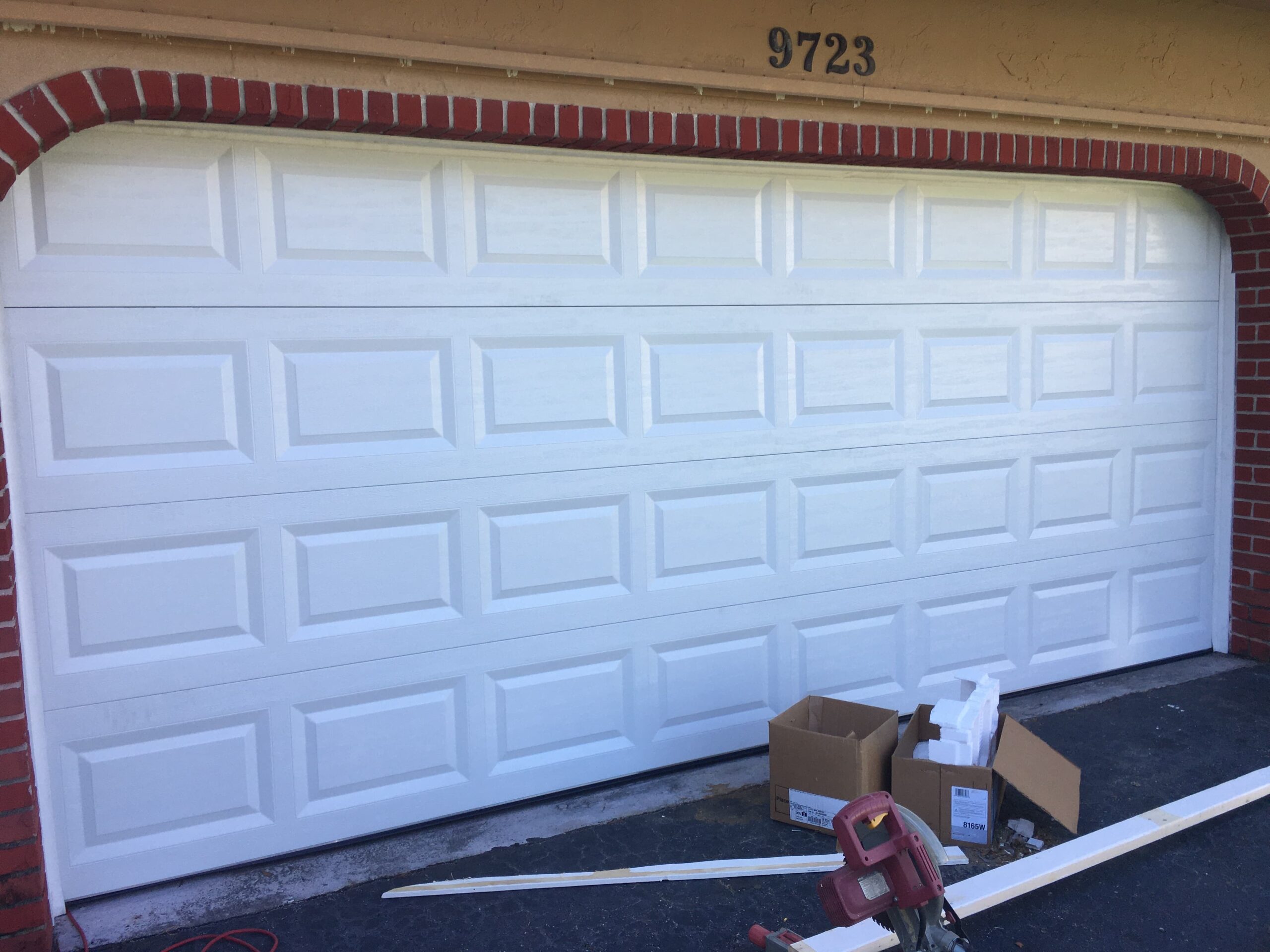 new garage door white short panel